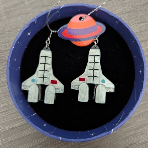 Erstwilder Mission To The Moon Drop Earrings - Picture 2 of 5